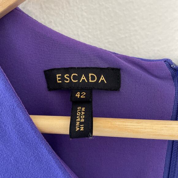 Escada Dress 42 Large Purple Evening Event Wedding Career Mother of Bride Party - Picture 3 of 9